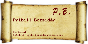 Pribill Bozsidár névjegykártya